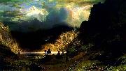 Albert Bierstadt Storm in the Rocky Mountains oil painting artist